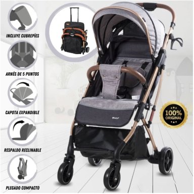 COCHE DE PASEO MALETA «SUNNY GOLD» GRAY