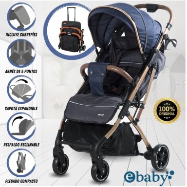 COCHE DE PASEO MALETA «SUNNY GOLD» BLUE