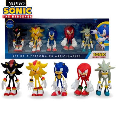 SET DE MUÑECOS SONIC Y SUS AMIGOS ARTICULABLES M5 ROJO