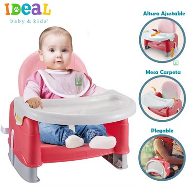 MESA DE COMER PORTATIL IDEAL PLEGABLE ROSADO