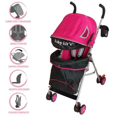 COCHE BASTÓN PARA BEBE KANSO BK6120 FUCSIA