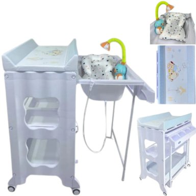 BAÑERA CAMBIADOR + REGADERA COJÍN AQUARIO CELESTE - 1