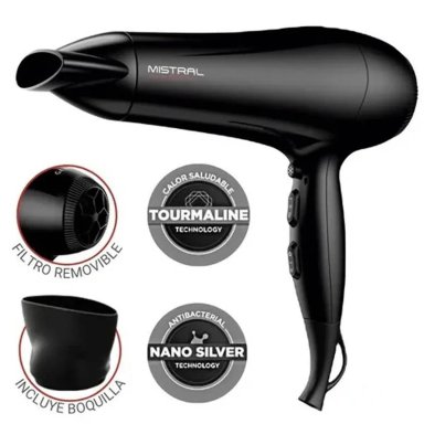 SECADORA MISTRAL TOURMALINE ION 2200 WATTS NEGRO - 2