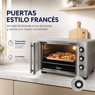 HORNO CON FREIDORA DE AIRE OSTER® DE 35 LITROS, PUERTAS FRANCESAS, TSSTTV35FDMAFNS - 6
