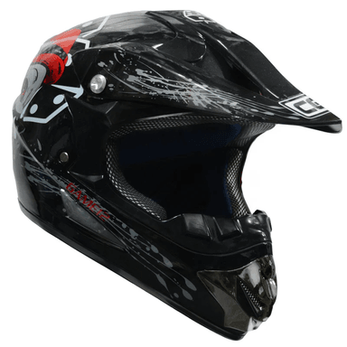 CASCO WLT HELMETS NEGRO BRILLANTE CES MOTO CROSS GAMER CERTIFICADO DOT + LENTES + GUANTES - 2
