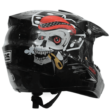 CASCO WLT HELMETS NEGRO BRILLANTE CES MOTO CROSS GAMER CERTIFICADO DOT + LENTES + GUANTES - 3