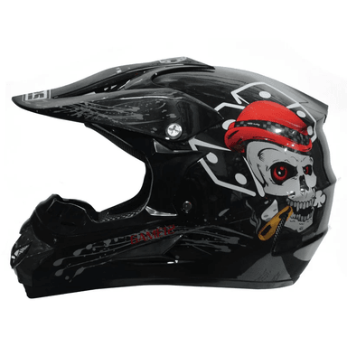 CASCO WLT HELMETS NEGRO BRILLANTE CES MOTO CROSS GAMER CERTIFICADO DOT + LENTES + GUANTES - 4