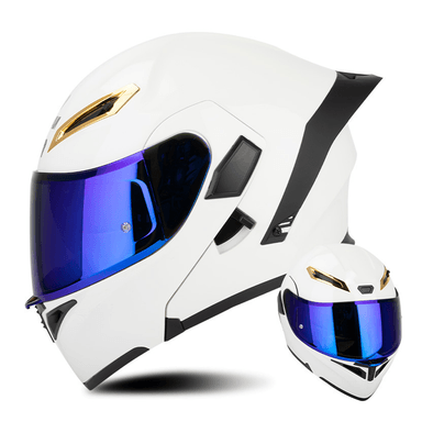 CASCO MOTO CES EX SOMAN BLANCO BRILLO ZAFIRO IRIDIUM - TALLA L - 1
