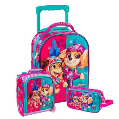 SET MALETA SCOOL EVA 3D MED PAW PATROL NIÑA