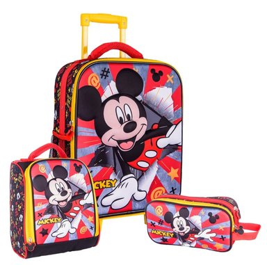 SET MALETA SCOOL 3D GDE MICKEY MOUSE