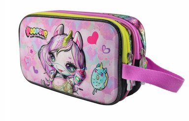 SET MALETA SCOOL MAGIC MED 3D POOPSIE LILA CLARO - 3