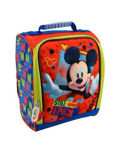 SET MALETA SCOOL MAGIC MED 3D MICKEY PILLOW ROJO - 3