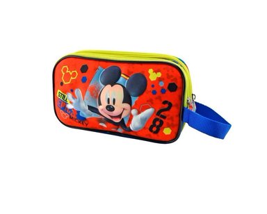 SET MALETA SCOOL MAGIC MED 3D MICKEY PILLOW ROJO - 4
