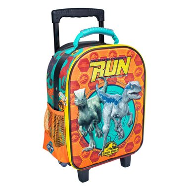 SET MALETA SCOOL MAGIC JURASSIC 3D SATIN MED VERDE - 2