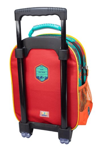 SET MALETA SCOOL MAGIC JURASSIC 3D SATIN MED VERDE - 3