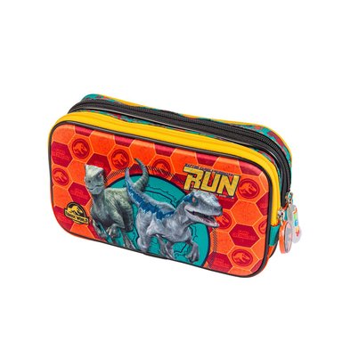 SET MALETA SCOOL MAGIC JURASSIC 3D SATIN MED VERDE - 5
