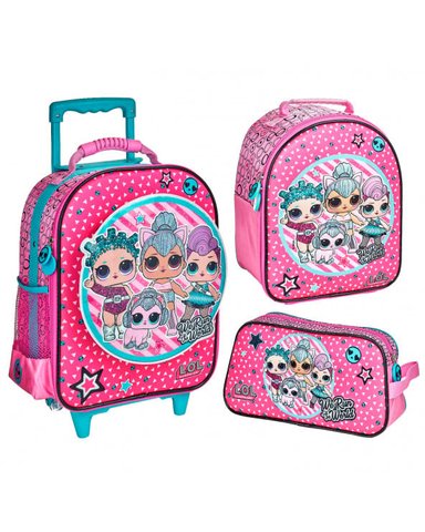 SET MALETA SCOOL FANTASIA MED LOL ROSADO