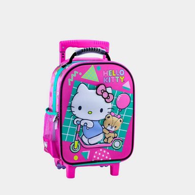 SET MALETA SCOOL MAGIC MED 3D HELLO KITTY B PALO ROSA - 2