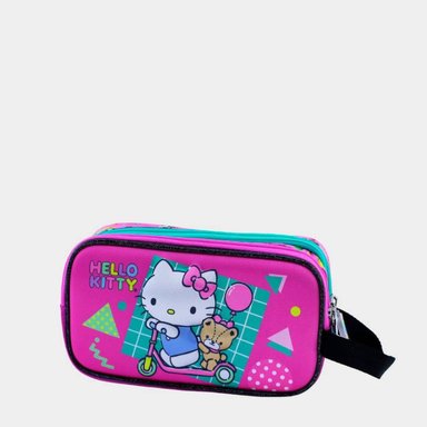 SET MALETA SCOOL MAGIC MED 3D HELLO KITTY B PALO ROSA - 5