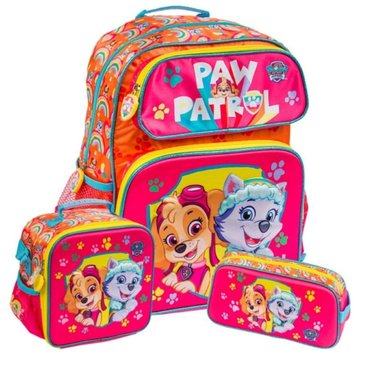 SET MOCHILA SCOOL NARANJA OSCURO EVA 3D PAW PATROL SKY