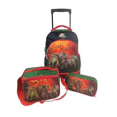 SET MOCHIRUEDAS SCOOL MAGIC 3D JURASSIC WORLD ROJO