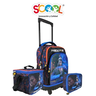 SET MOCHIRUEDAS SCOOL MAGIC 3D FREE FIRE NEGRO PLUS