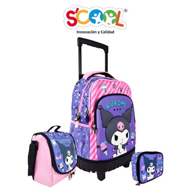 SET MOCHIRUEDAS SCOOL MAGIC 3D KUROMI MORADO PLUS