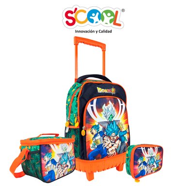 SET MOCHIRUEDAS SCOOL 3D DRAGON BALL NEGRO PLUS