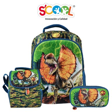 SET MOCHILA TOD SCOOL MAGIC OFICIO EVA 3D JURASSIC