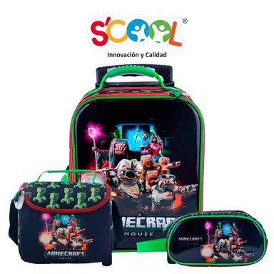 SET MALETA GDE SCOOL MAGIC 3D METALIC MINECRAFT