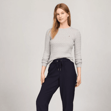 SUETER PARA MUJER TOMMY HILFIGER DE PUNTO TRANZADO PLOMO - 2