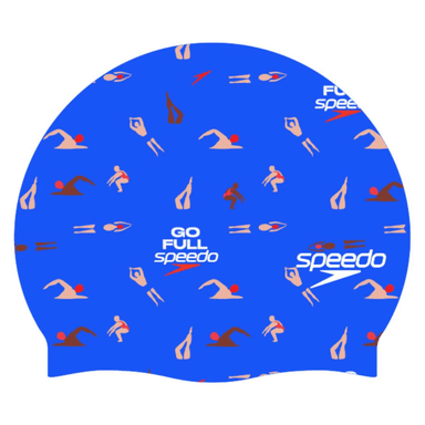 GORRO PARA NATACION SPEEDO SLOGAN PRINT MULTI SWIM BLUE