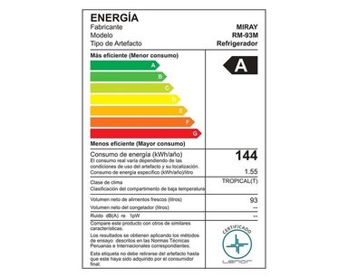 FRIGOBAR-REFRIGERADORA MIRAY RM-93M 93 LITROS - 3