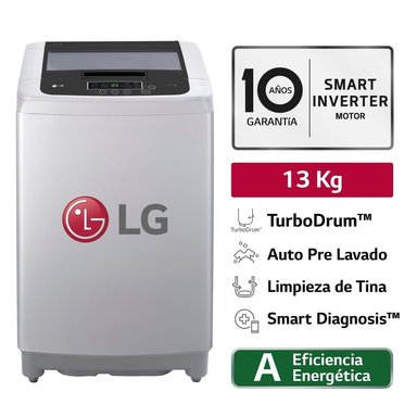 LAVADORA LG 13KG SUPERIOR SMART MOTION INVERTER CARGA WT13DPBK