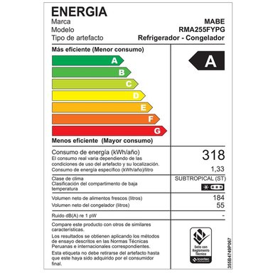 REFRIGERADORA NO FROST 239 LTS NETOS GRAFITO MABE - RMA255FYPG - 6