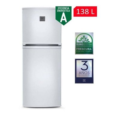 REFRIGERADORA ELECTROLUX ERT18G2HNW TOP FREEZER FROST 138 LT BLANCA
