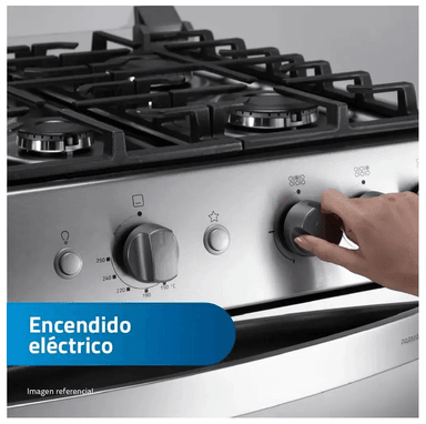 COCINA INDURAMA PARMA A GAS 6 HORNILLAS ZAFIRO CROMA - 5
