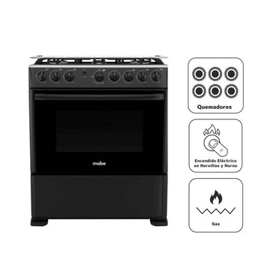 COCINA MABE CMP3020FN0 PISO A GAS 76 CM NEGRO