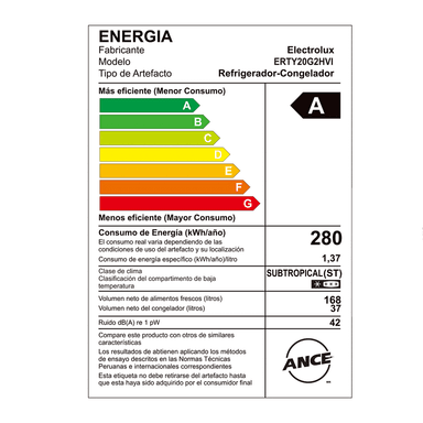 REFRIGERADOR ELECTROLUX ERTY20G2HVI TOP FREEZER 205L GRIS - 6