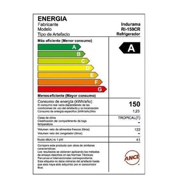 FRIGOBAR INDURAMA 122 LITROS RI-159CR CROMADO - 7