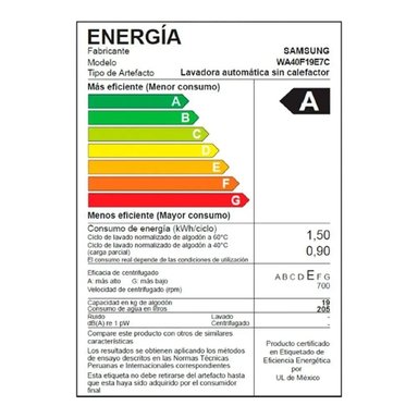 LAVADORA SAMSUNG 19KG ECOBUBBLE WA40F19E7CPE - GRIS GRAFITO - 8