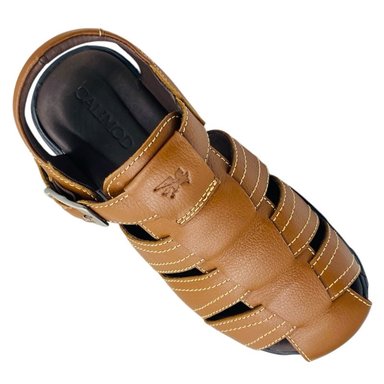 SANDALIAS URBANAS HOMBRE CALIMOD CUERO CAMEL - 4