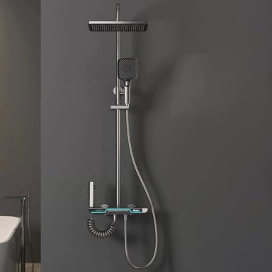 COLUMNA DUCHA HILIVING SD-SPS5 GRIS 5 MULTICHORROS TECLAS PANTALLA DIGITAL LED 126 CM - 2