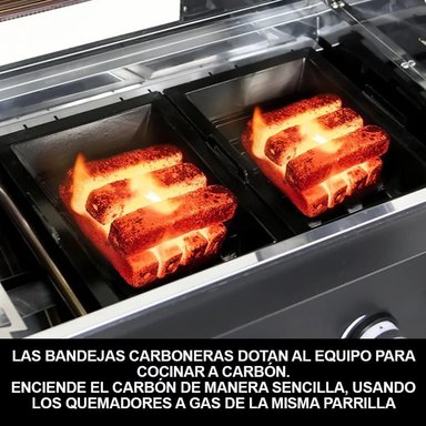 PARRILLA HIGRILL NEGRO A GAS MULTICOCCION 5 QUEMADORES EMBUTIR QUEMADOR INFRARROJO - 7