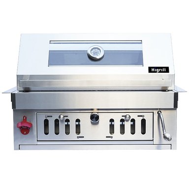 PARRILLA HIGRILL GRIS CLARO A CARBON TAPA EMPORTRAR ACERO INOXIDABLE