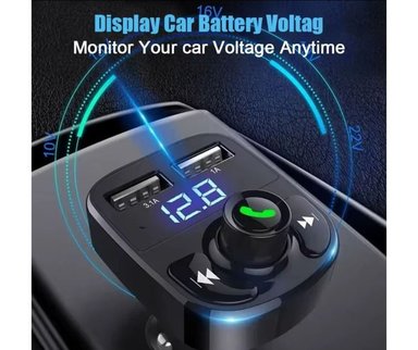 ADAPTADOR BLUETOOTH 5.0 PARA AUTO + CARGADOR USB DUAL - 6