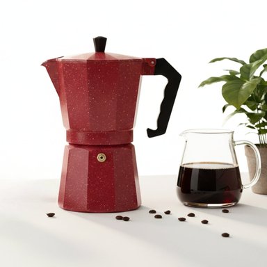 CAFETERA ITALIANA CFTR-NGRT EXPRESSO MOKA 9 TAZAS COLOR ROJO 450 ML