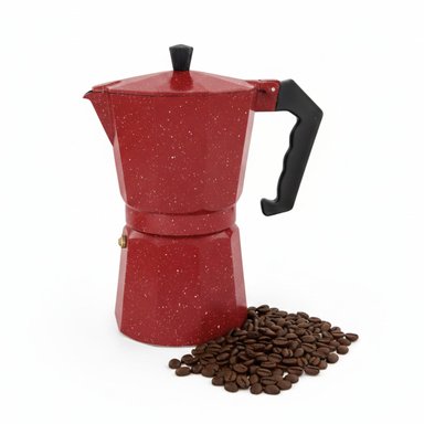 CAFETERA ITALIANA MOKA DE 12 TAZAS COLOR ROJO
