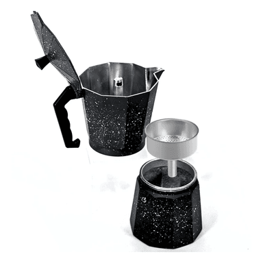 CAFETERA ITALIANA MOKA DE 9 TAZAS COLOR NEGRO DE 450 ML - 4