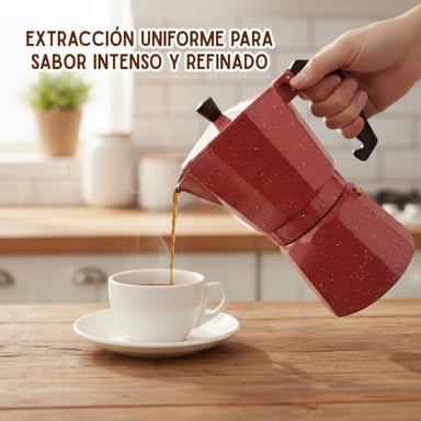 CAFETERA ITALIANA CFTR-NGRT EXPRESSO MOKA 6 TAZAS COLOR ROJO 300ML - 4